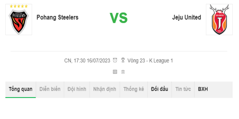 Soi kèo Pohang Steelers vs Jeju Utd